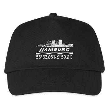 Hamburg - Kinder Basecap - Schwarz - Vorne