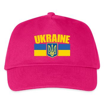 Ukraine Flagge Symbol - Flagge der Ukraine - Kinder Basecap - Fuchsia - Vorne