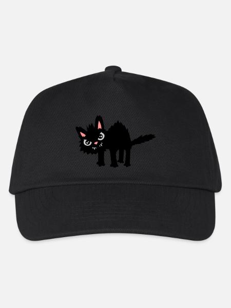 Lustige Böse Katze - Kinder Basecap - Schwarz