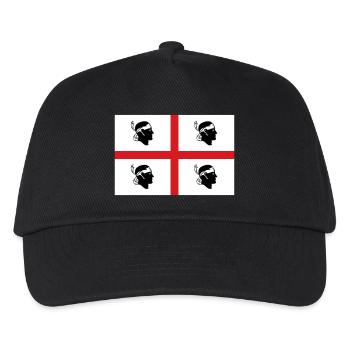 Flagge Sardinien - Kinder Basecap - Schwarz - Vorne