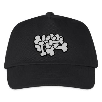 Großer Comic Knochen Haufen - Kinder Basecap - Schwarz - Vorne