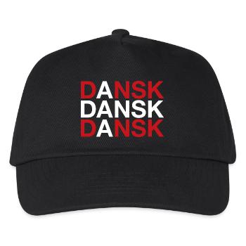 DANSK Danish Flag Dänemark Denmark - Kinder Basecap - Schwarz - Vorne