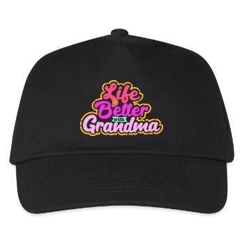 Grandchild Grandma Statement Grandmother Favorite Grandma - Kids’ Baseball Cap - black - Front