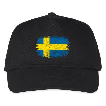 Swedish Brush Flag - Kids’ Baseball Cap - black - Front