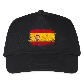 Emblème du drapeau espagnol au pinceau - Casquette de baseball Enfant - noir - Devant