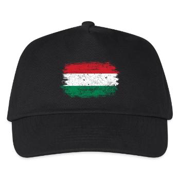 Hungarian Brush Flag Art - Kids’ Baseball Cap - black - Front
