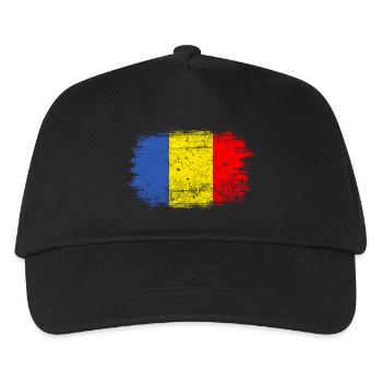 Coup de pinceau Drapeau roumain - Casquette de baseball Enfant - noir - Devant