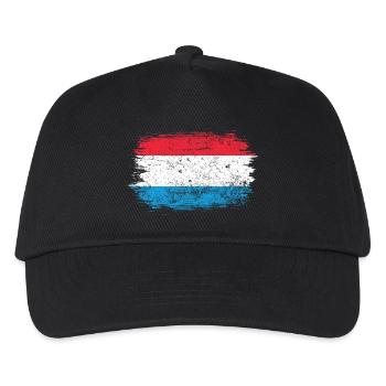 Pinselstrich Holländische Flagge - Kinder Basecap - Schwarz - Vorne