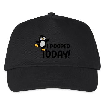 I pooped today Pinguin - Kinder Basecap - Schwarz - Vorne