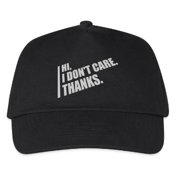 Hi I dont care - Kinder Basecap - Schwarz - Vorne