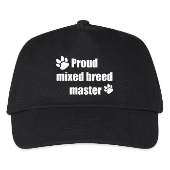 herrchensprüche, Proud Mixed Breed Master - Kinder Basecap - Schwarz - Vorne