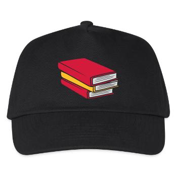 Design stacked books comic - Kids’ Baseball Cap - black - Front