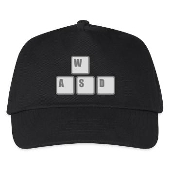 Touches du clavier WASD de l’ordinateur - Casquette de baseball Enfant - noir - Devant