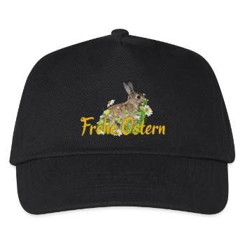 Frohe Ostern Osterhase - Kinder Basecap - Schwarz - Vorne