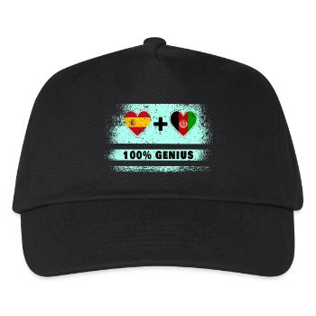 Spain and Afghanistan flag 100% genius - Kids’ Baseball Cap - black - Front
