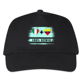 Drapeau de l’Italie et de l’Équateur 100 % Genius - Casquette de baseball Enfant - noir - Devant