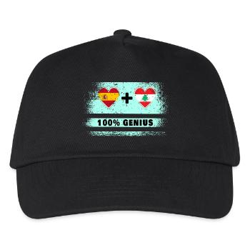 Spain and Lebanon flag 100% genius - Kids’ Baseball Cap - black - Front