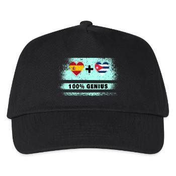 Spanien und Kuba Flagge 100% genial - Kinder Basecap - Schwarz - Vorne