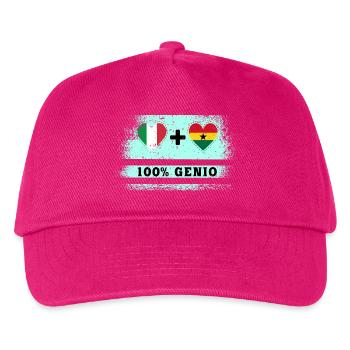 Italien und Ghana 100% Ingenieur-Flagge - Kinder Basecap - Fuchsia - Vorne