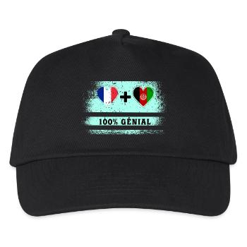 Flag France and Afghanistan 100% awesome - Kids’ Baseball Cap - black - Front