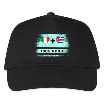 Italien und Kuba 100% geniale Flagge - Kinder Basecap - Schwarz - Vorne