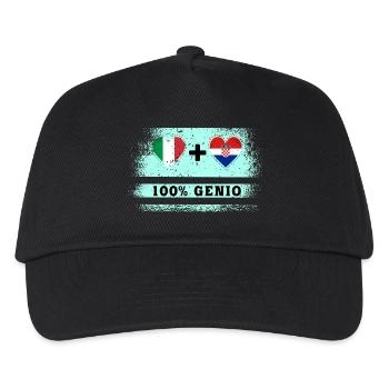 Italie et Croatie 100% drapeau de génie - Casquette de baseball Enfant - noir - Devant