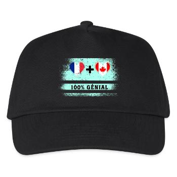 Drapeau France et Canada 100% génial - Casquette de baseball Enfant - noir - Devant
