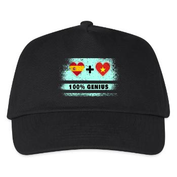 Spanien und Vietnam 100% Flaggengenie - Kinder Basecap - Schwarz - Vorne