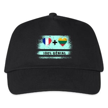 Hinweis Frankreich und Litauen 100% genial - Kinder Basecap - Schwarz - Vorne