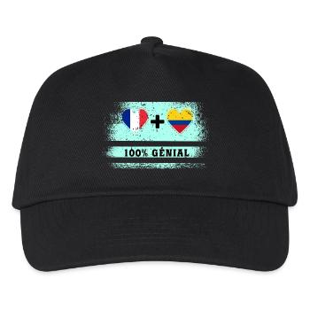 Drapeau France et Colombie 100% génial - Casquette de baseball Enfant - noir - Devant