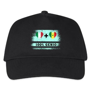 Italien und Schweiz 100% geniale Flagge - Kinder Basecap - Schwarz - Vorne