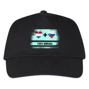 Drapeau 100% Genius de la Slovénie et des Pays-Bas - Casquette de baseball Enfant - noir - Devant