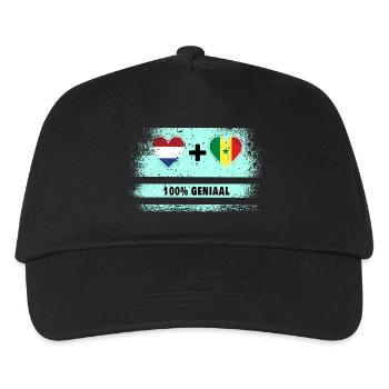 Sénégal et Pays-Bas 100% Genius flag - Casquette de baseball Enfant - noir - Devant