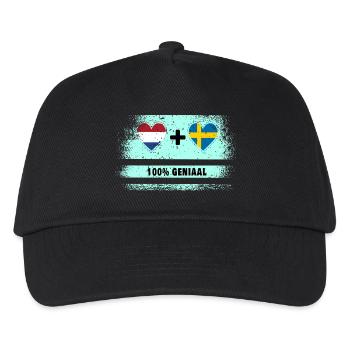Drapeau 100% Genius de la Suède et des Pays-Bas - Casquette de baseball Enfant - noir - Devant