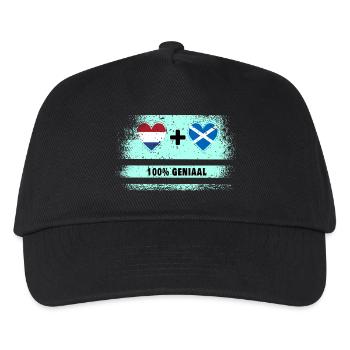 Schottland und die Niederlande 100% Genius Flagge - Kinder Basecap - Schwarz - Vorne