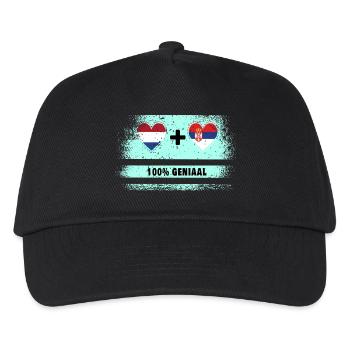 Serbia and the Netherlands 100% Genius flag - Kids’ Baseball Cap - black - Front