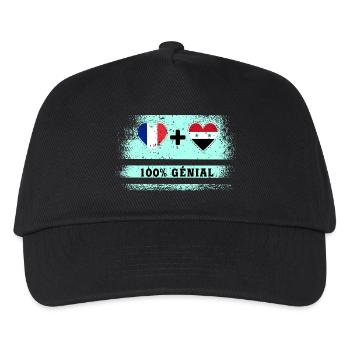 Drapeau France et Syrie 100% génial - Casquette de baseball Enfant - noir - Devant