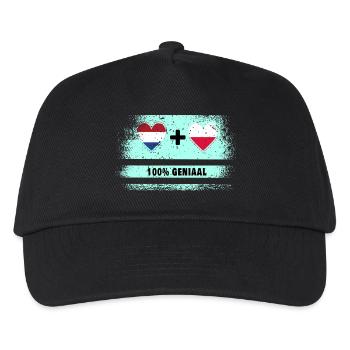 Pologne et Pays-Bas Drapeau 100% Genius - Casquette de baseball Enfant - noir - Devant