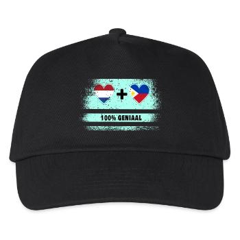 Philippines and the Netherlands 100% Genius flag - Kids’ Baseball Cap - black - Front