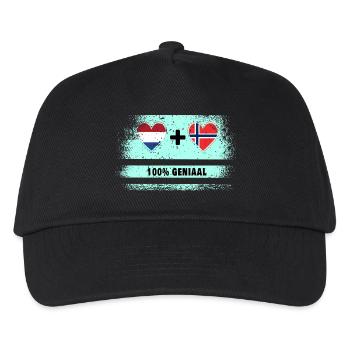 Drapeau 100% Genius de la Norvège et des Pays-Bas - Casquette de baseball Enfant - noir - Devant