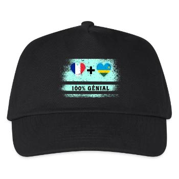 Drapeau France et Rwanda 100% génial - Casquette de baseball Enfant - noir - Devant