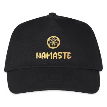 Namaste Fleur de Vie Or Yoga Méditation de luxe - Casquette de baseball Enfant - noir - Devant