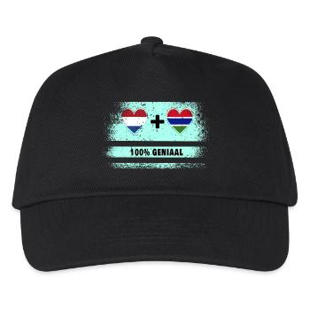 Gambie et Pays-Bas 100% Genius flag - Casquette de baseball Enfant - noir - Devant