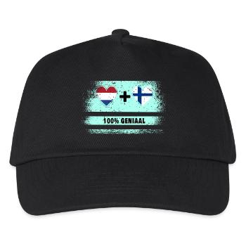Drapeau 100% Genius de la Finlande et des Pays-Bas - Casquette de baseball Enfant - noir - Devant