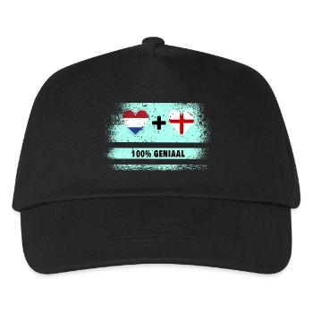 Angleterre et Pays-Bas 100% Genius flag - Casquette de baseball Enfant - noir - Devant