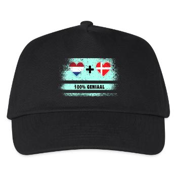 Danemark et Pays-Bas 100% Genius flag - Casquette de baseball Enfant - noir - Devant