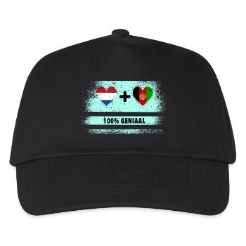 Afghanistan et Pays-Bas 100% Genius flag - Casquette de baseball Enfant - noir - Devant
