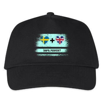 UK & Schweden 100% perfekt - Kinder Basecap - Schwarz - Vorne