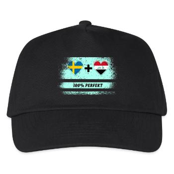 Irak und Schweden 100% perfekt / Geschenk - Kinder Basecap - Schwarz - Vorne