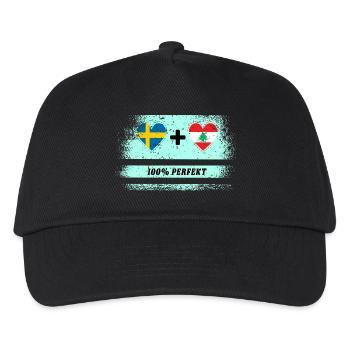 Libanon und Schweden 100% perfekt / Geschenk - Kinder Basecap - Schwarz - Vorne